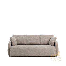 Трехместный диван-кровать Laira из бежевой синели, 218 см