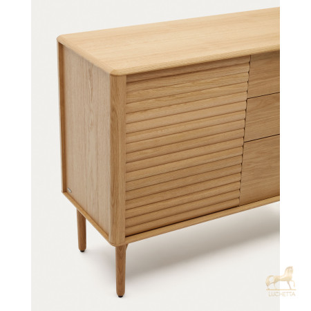 Lenon Сервант с 1 дверцей и 3 ящиками из шпона дуба 105 x 84 см Lenon Сервант с 1 дверцей и 3 ящиками из шпона дуба 105 x 84 см