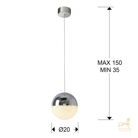 Подвесной светильник Sphere 1L LED Ø20 хром Подвесной светильник Sphere 1L LED Ø20 хром