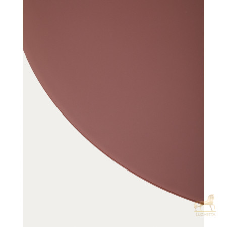 Журнальный столик Wilshire из стекла и стали терракотовый Ø80cm Журнальный столик Wilshire из стекла и стали терракотовый Ø80cm