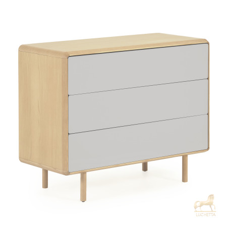 Комод Anielle из массива ясеня с тремя ящиками 98,9 x 78 см Комод Anielle из массива ясеня с тремя ящиками 98,9 x 78 см
