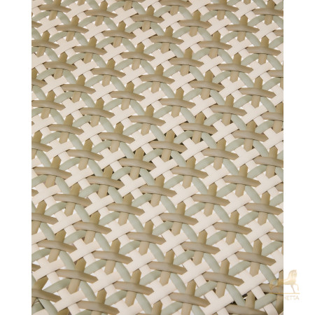 Уличный стул Tuccia бежевого-зеленого цвета из алюминия и искусственного ротанга Уличный стул Tuccia бежевого-зеленого цвета из алюминия и искусственного ротанга