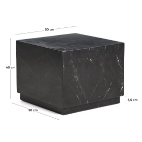 Журнальный столик Sorein из черного мрамора 50 x 50 см