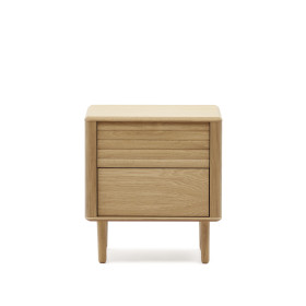 Lenon Тумбочка с 2 ящиками из шпона дуба 50 x 55 см