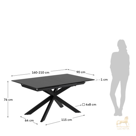Стол раздвижной Atminda 160 (210) x 90 cm стекло Стол раздвижной Atminda 160 (210) x 90 cm стекло