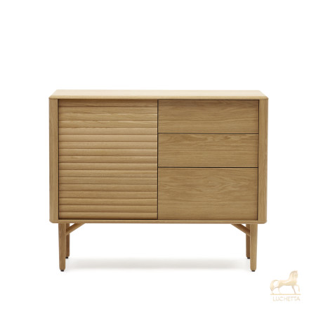Lenon Сервант с 1 дверцей и 3 ящиками из шпона дуба 105 x 84 см Lenon Сервант с 1 дверцей и 3 ящиками из шпона дуба 105 x 84 см