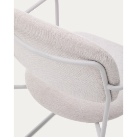Стул Meli из бежевого шенилла с бежевой металлической структурой