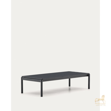 Журнальный столик Sorells из серого алюминия 63 x 149 см Журнальный столик Sorells из серого алюминия 63 x 149 см