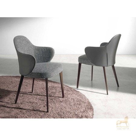 Обеденный стул 4102/A204 обитый тканью и экокожей Обеденный стул 4102/A204 обитый тканью и экокожей