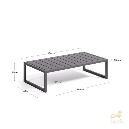 Comova Журнальный столик для улицы из черного алюминия 60 x 114 см Comova Журнальный столик для улицы из черного алюминия 60 x 114 см