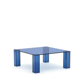 Журнальный столик Adularia из синего стекла 85 x 85