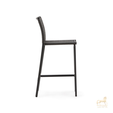 Садовый полубарный стул Culip из веревки и серого алюминия, 65 см Садовый полубарный стул Culip из веревки и серого алюминия, 65 см