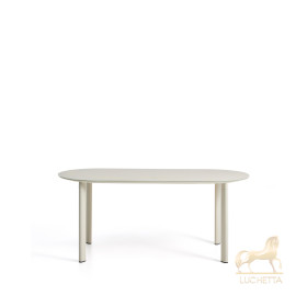 Уличный стол Erice из алюминия и закаленного стекла цвета экрю, 180 x 90 см