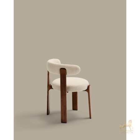 Granite Стул на 4 ножках из бежевого шенилла и массива ясеня в отделке орех Granite Стул на 4 ножках из бежевого шенилла и массива ясеня в отделке орех