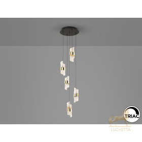 Люстра Iliada 5L черно-золотая D30