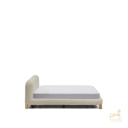 Кровать Odina из ткани букле цвета экрю 160 x 200 см Кровать Odina из ткани букле цвета экрю 160 x 200 см