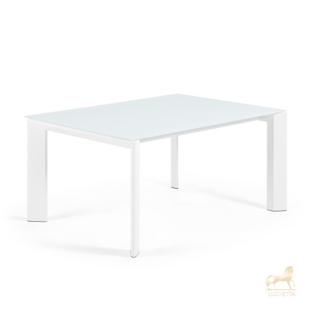 ATTA Стол 160 (220) x90 белое стекло ATTA Стол 160 (220) x90 белое стекло