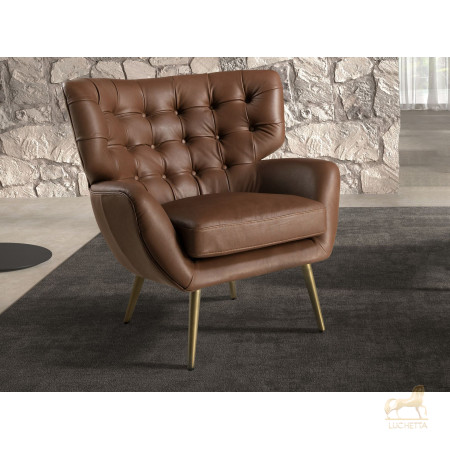 Кресло Chester 5165 из темно-коричневой кожи Кресло Chester 5165 из темно-коричневой кожи