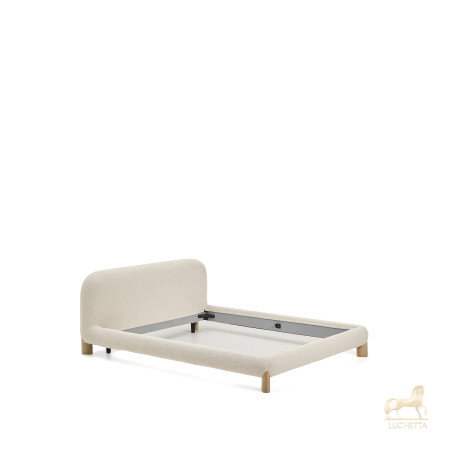 Кровать Odina из ткани букле цвета экрю 160 x 200 см Кровать Odina из ткани букле цвета экрю 160 x 200 см