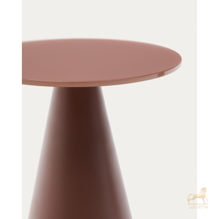 Журнальный столик Wilshire из стекла и стали терракотовый Ø30cm Журнальный столик Wilshire из стекла и стали терракотовый Ø30cm