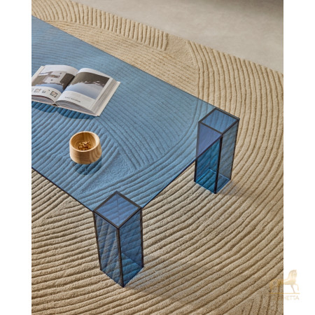 Журнальный столик Adularia из синего стекла 140 x 60 Журнальный столик Adularia из синего стекла 140 x 60
