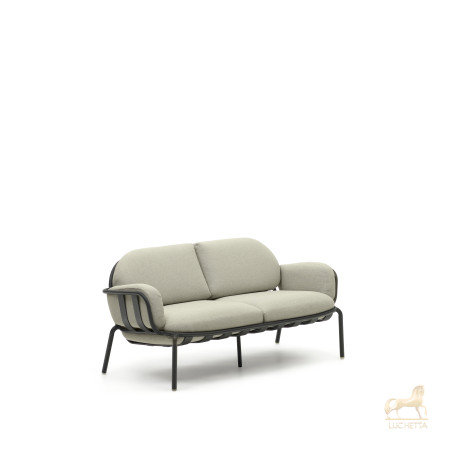Уличный 2-местный диван Joncols с бежевой обивкой и серым алюминием 164 см Уличный 2-местный диван Joncols с бежевой обивкой и серым алюминием 164 см