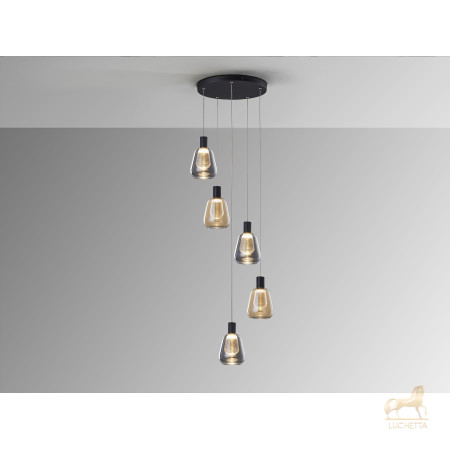 Люстра Carisa 5L черный/золотой D40 Люстра Carisa 5L черный/золотой D40