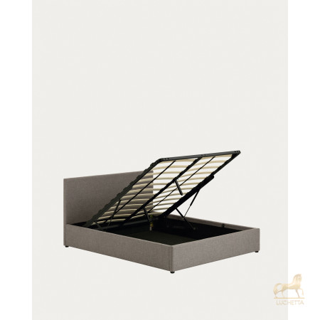 Nahiri Мягкая серая кровать для матраса размером 150 x 200 см Nahiri Мягкая серая кровать для матраса размером 150 x 200 см