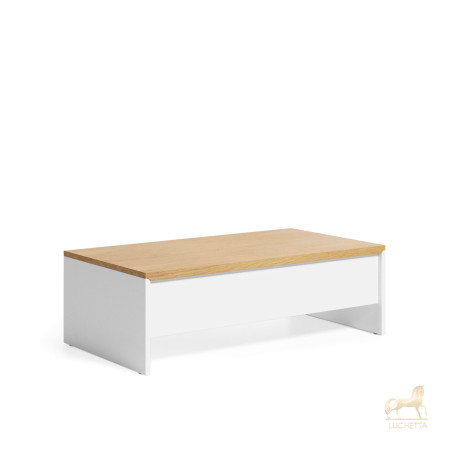 Abilen Подъемный журнальный столик из дуба и белого лака 110 x 60 см FSC 100% Abilen Подъемный журнальный столик из дуба и белого лака 110 x 60 см FSC 100%