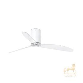 Матово-белый / прозрачный потолочный вентилятор Mini Tube Fan