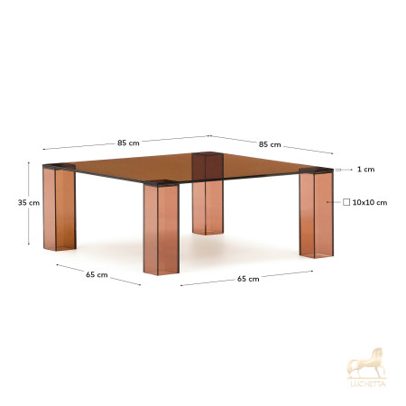Журнальный столик Adularia из стекла коричневого цвета 85 x 85 Журнальный столик Adularia из стекла коричневого цвета 85 x 85