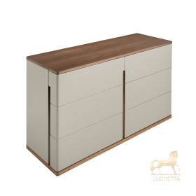 Комод 7168/MC2320DR из серого лака и орехового дерева