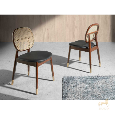 Стул DC1599 /4093 из экокожи и ротанга Стул DC1599 /4093 из экокожи и ротанга