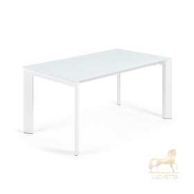 ATTA Стол 160 (220) x90 белое стекло