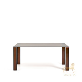 Стол Adularia из коричневого закаленного стекла 160 x 90 см