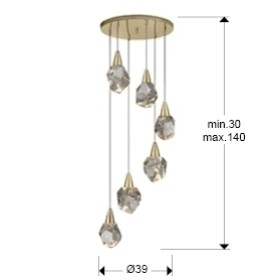 Люстра Aquaria 6L матовое золото