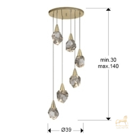 Люстра Aquaria 6L матовое золото Люстра Aquaria 6L матовое золото
