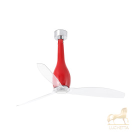 Потолочный вентилятор ETERFAN Ш1280 MM Блестящий красный/прозрачный PALAS