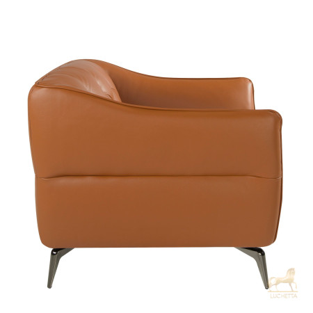 Кресло 5098/KF150-1P с кожаной обивкой капитоне Кресло 5098/KF150-1P с кожаной обивкой капитоне