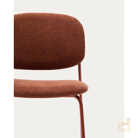 Стул Meli из терракотовой шенилли с терракотовыми металлическими ножками Стул Meli из терракотовой шенилли с терракотовыми металлическими ножками