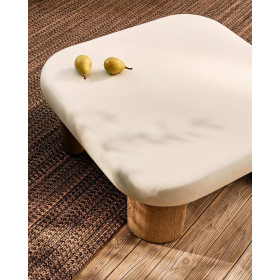 Журнальный столик Labra из цемента и акации 80 x 80 см