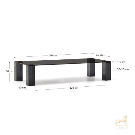 Журнальный столик Adularia из стекла темно-серого цвета 140 x 60 Журнальный столик Adularia из стекла темно-серого цвета 140 x 60