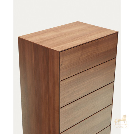 Vedrana Комод с 5 ящиками из орехового шпона со стальными ножками 60 x 114 см Vedrana Комод с 5 ящиками из орехового шпона со стальными ножками 60 x 114 см
