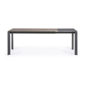 Стол Atta 160 (220) x90 антрацит, серый, керамика