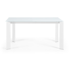 ATTA Стол 160 (220) x90 белое стекло