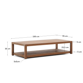 Журнальный столик Sashi из массива тикового дерева 150 x 70 см