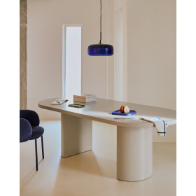 Стол Nealy из лакированного МДФ в отделке экрю, 200 x 100