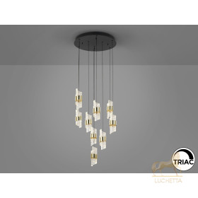 Люстра Iliada 9L черно-золотая D50