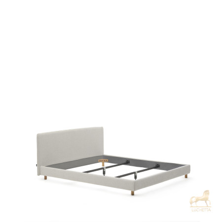 Кровать Valma из жемчужного шенилла со съемным чехлом для матраса 180 x 200 см Кровать Valma из жемчужного шенилла со съемным чехлом для матраса 180 x 200 см