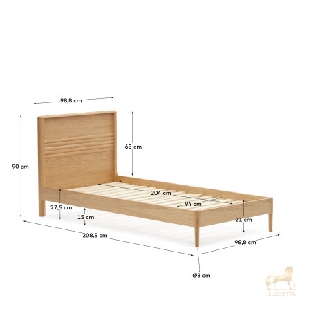Lenon Кровать из шпона дуба для матраса 90 x 200 см Lenon Кровать из шпона дуба для матраса 90 x 200 см